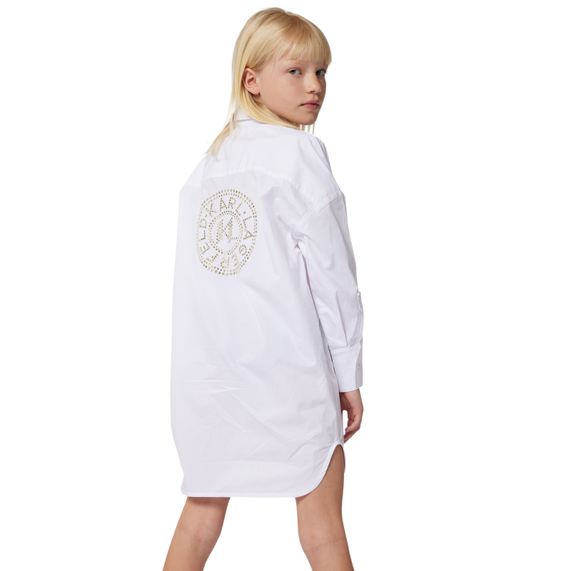 Cotton poplin shirt dress KARL LAGERFELD KIDS 
                    GIRL