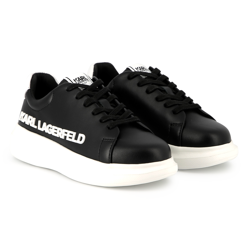 Lace-up leather trainers KARL LAGERFELD KIDS 
                    UNISEX